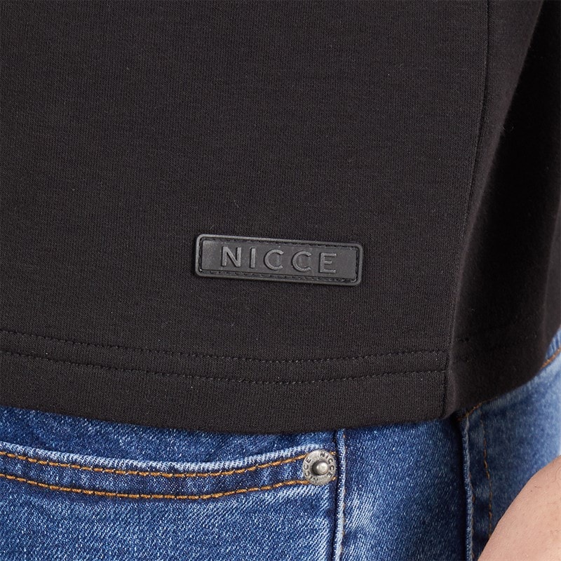 NICCE Mens Luxe Quarter Zip Polo Shirt Black - Image 3
