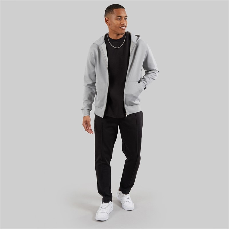 NICCE Mens Luxe Zip Through Hoodie Circular Grey - Image 4