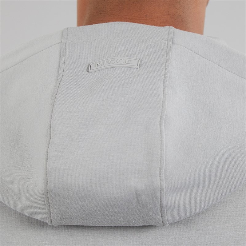 NICCE Mens Luxe Zip Through Hoodie Circular Grey - Image 5