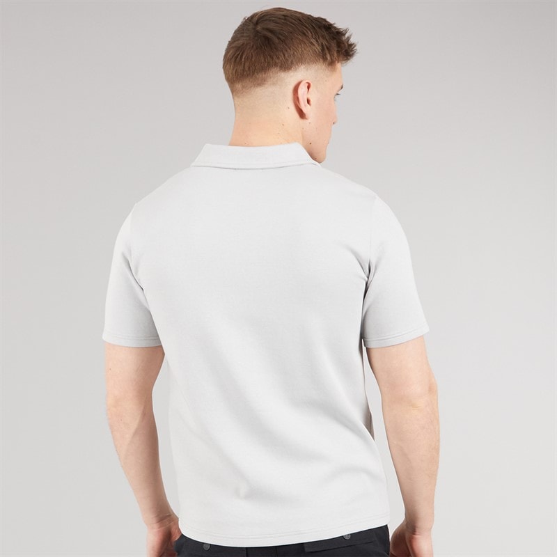 NICCE Mens Luxe Quarter Zip Polo Shirt Chalk Grey - Image 2