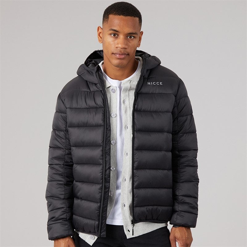 NICCE Mens Charing Zip Through Padded Coat Black - Image 3