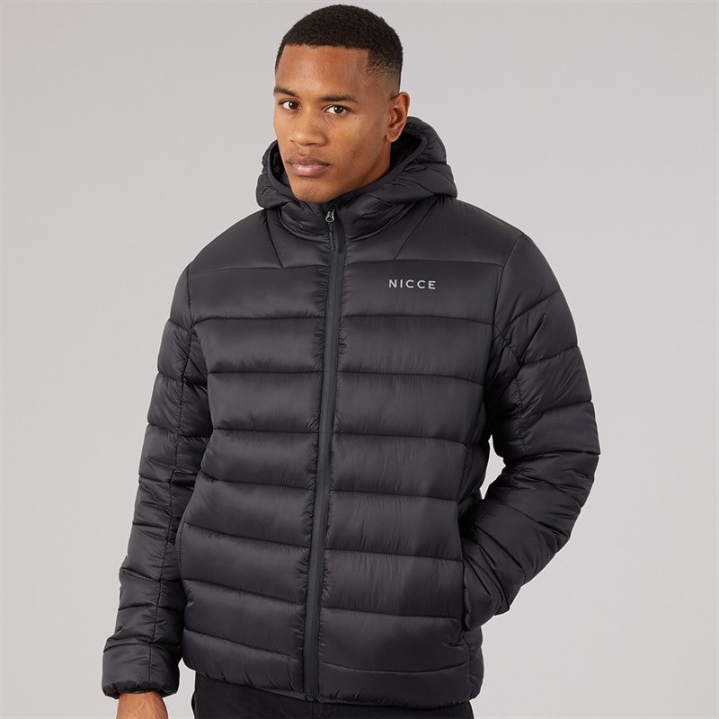 NICCE Mens Charing Zip Through Padded Coat Black - Image 5
