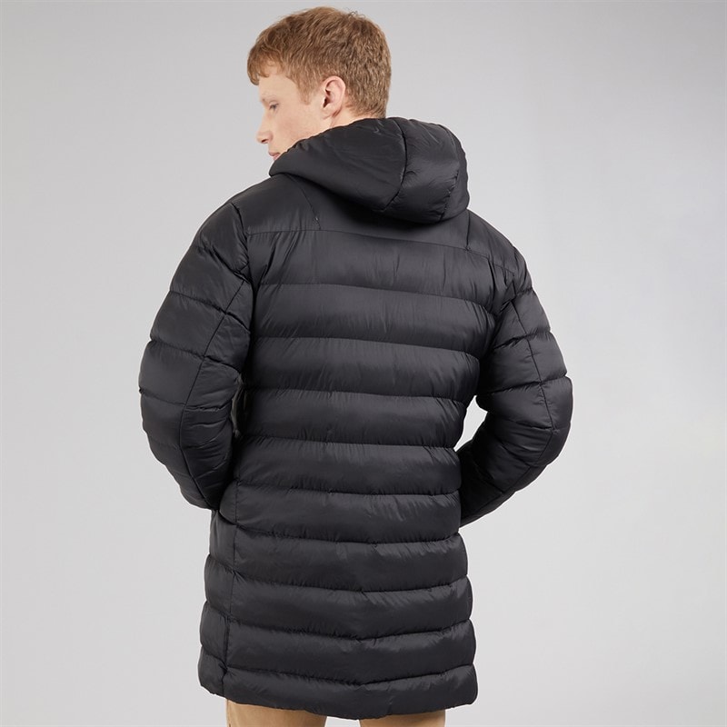 NICCE Mens Ruislip Long Line Puffer Jacket Black - Image 2
