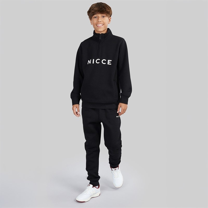 NICCE Boys Naldo 1/4 Zip Funnel Neck Sweatshirt Black - Image 4