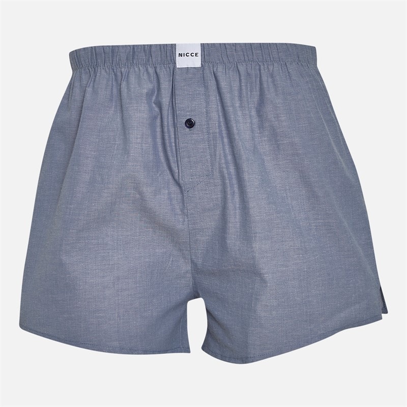 NICCE Mens Rawson Three Pack Boxer Shorts Blue Check/Chambray/AOP - Image 3