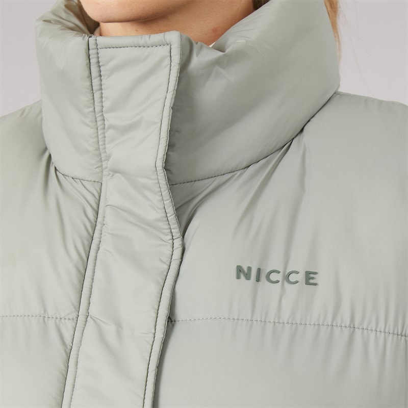 NICCE Womens Lucan Padded Gilet With Print And Bungee Cords Sage - Image 5