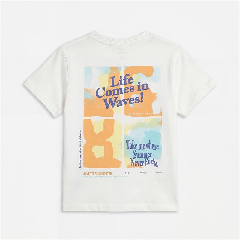 Name It Boys Fukkan Life Comes In Waves T-Shirt Cloud Dancer - Image 2