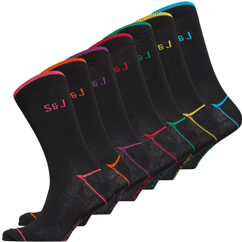 Smith And Jones Mens Madlin Seven Pack Socks Assorted