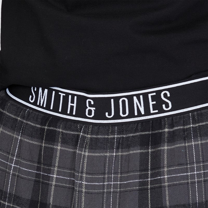 Smith And Jones Mens Woolfie Long Sleeve Lounge Top And Checked Flannel Pants Charcoal - Image 3