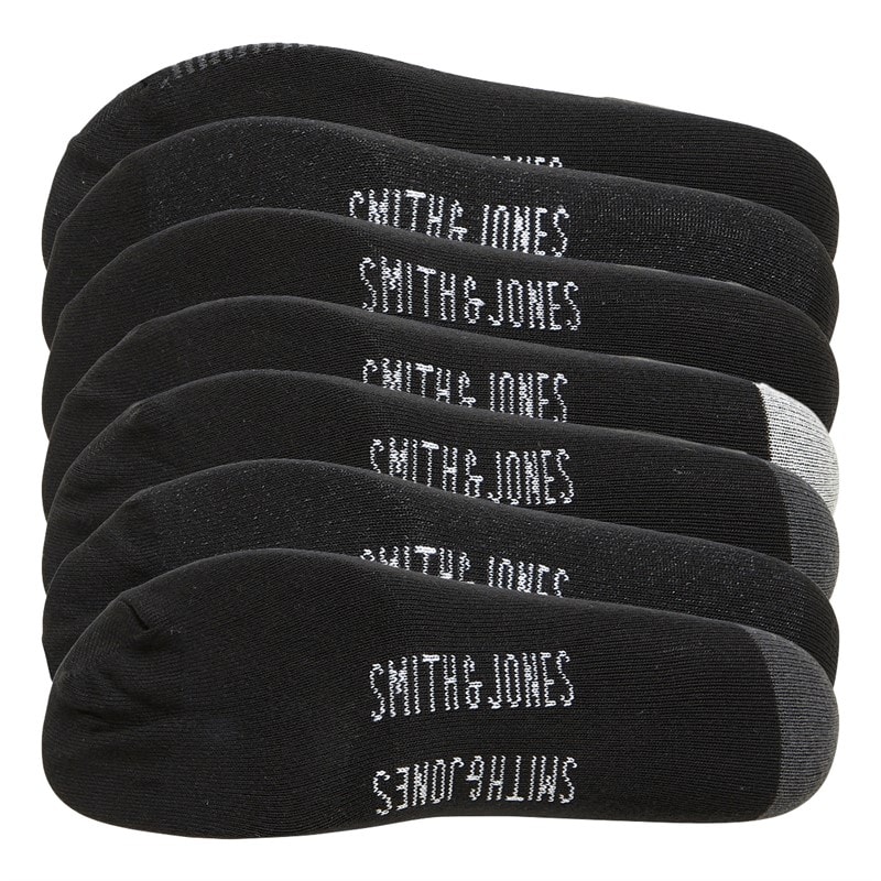 Smith And Jones Mens Mitti Seven Pack Socks Black/Charcoal Marl/White/Grey Marl - Image 2