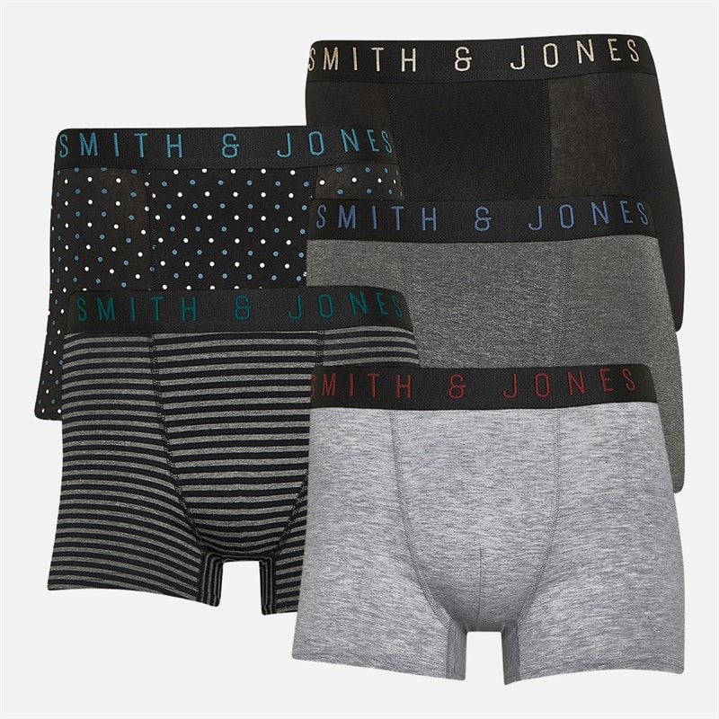 Smith And Jones Mens Habav Five Pack Boxers Assorted - Image 1