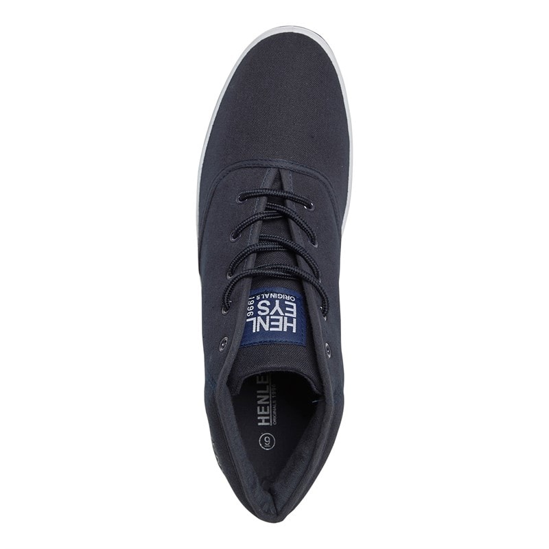 Henleys Mens Bevan High Canvas Pumps Navy - Image 4