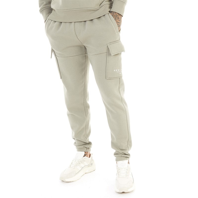Henleys Mens Moorehen Cargo Joggers Dusty Olive