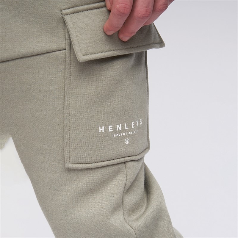 Henleys Mens Moorehen Cargo Joggers Dusty Olive - Image 3