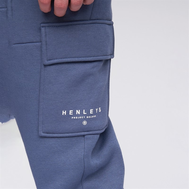 Henleys Mens Moorehen Cargo Joggers Deep Blue - Image 3