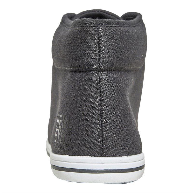 Henleys Mens Bevan High Canvas Pumps Charcoal Grey - Image 3