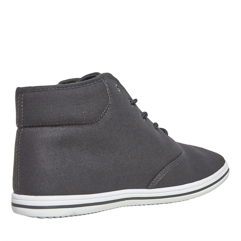 Henleys Mens Bevan High Canvas Pumps Charcoal Grey - Image 5