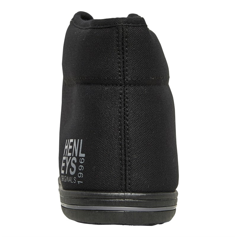 Henleys Mens Bevan High Canvas Pumps Black Mono - Image 3