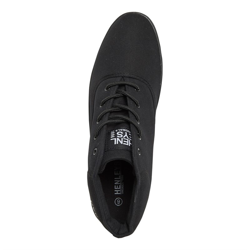 Henleys Mens Bevan High Canvas Pumps Black Mono - Image 4