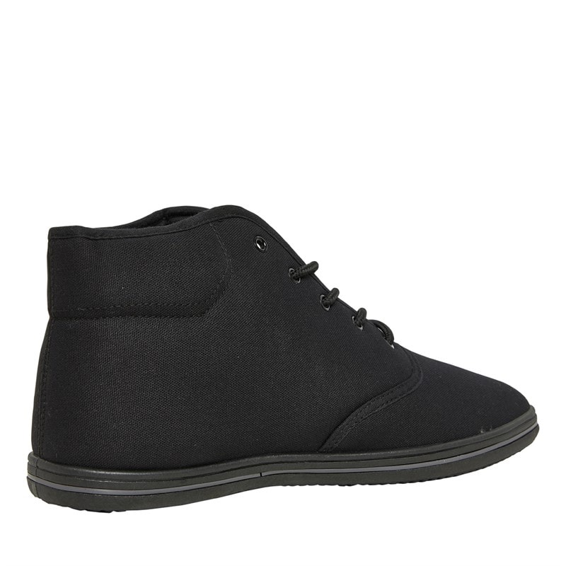 Henleys Mens Bevan High Canvas Pumps Black Mono - Image 5