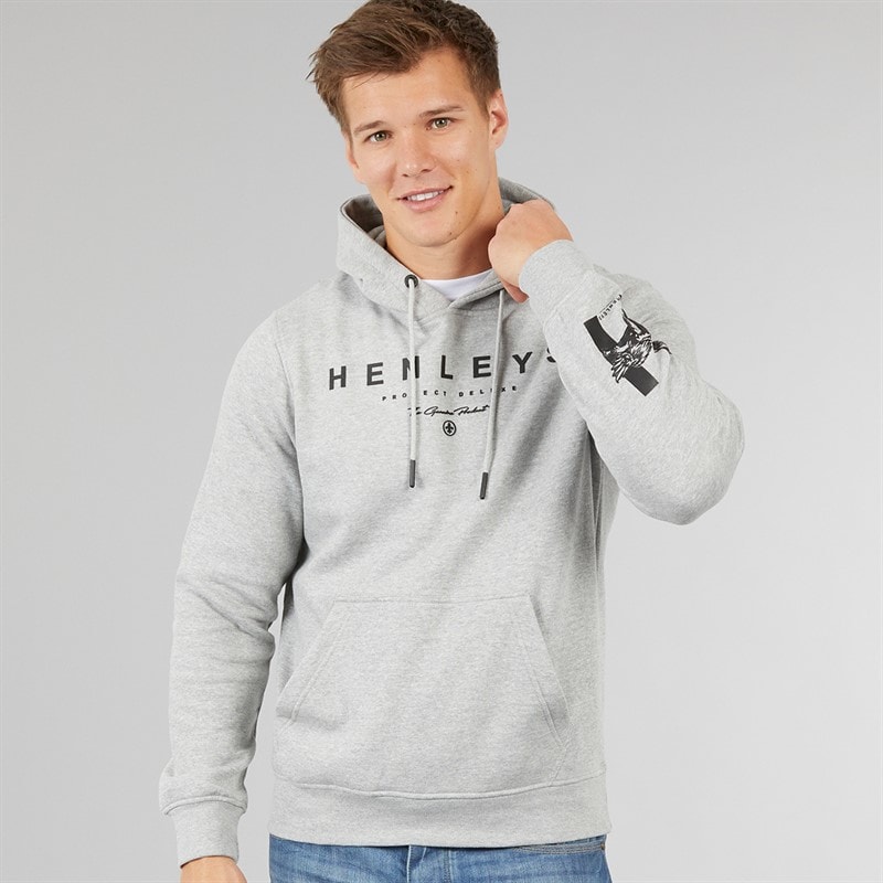 Henleys Mens Hentyme Hoodie Grey Marl