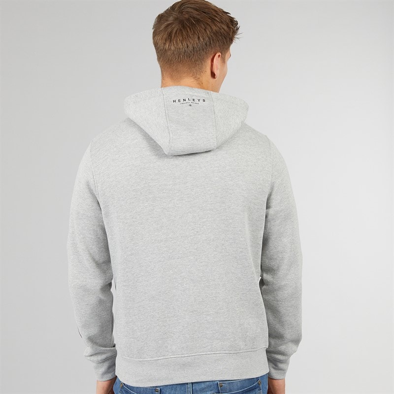 Henleys Mens Hentyme Hoodie Grey Marl - Image 2
