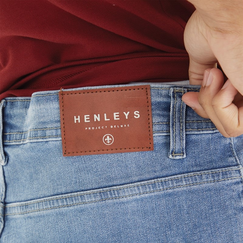 Henleys Mens Breeze Straight Fit Jeans Light Wash - Image 3