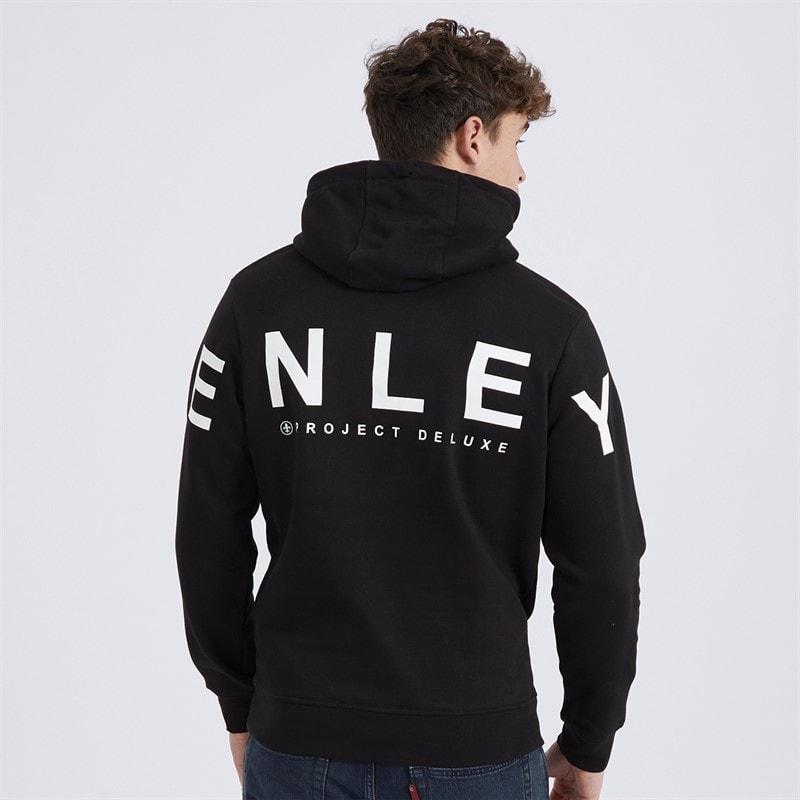Henleys Mens Mens Hensleeve Hoodie Black - Image 2