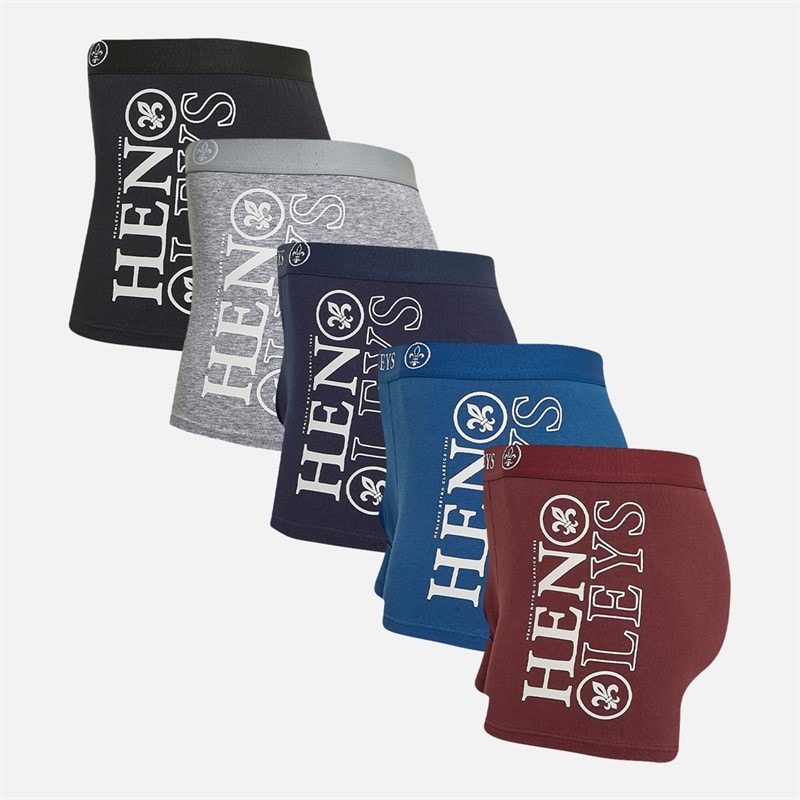 Henleys Mens Kelmack Five Pack Boxers Multi - Image 2