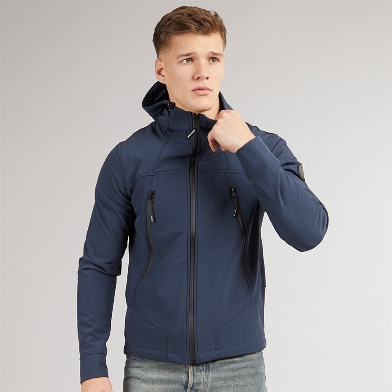 Henleys Mens Expand Soft Shell Jacket Navy - Image 3