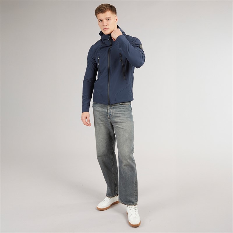 Henleys Mens Expand Soft Shell Jacket Navy - Image 4
