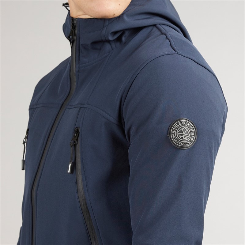 Henleys Mens Expand Soft Shell Jacket Navy - Image 5