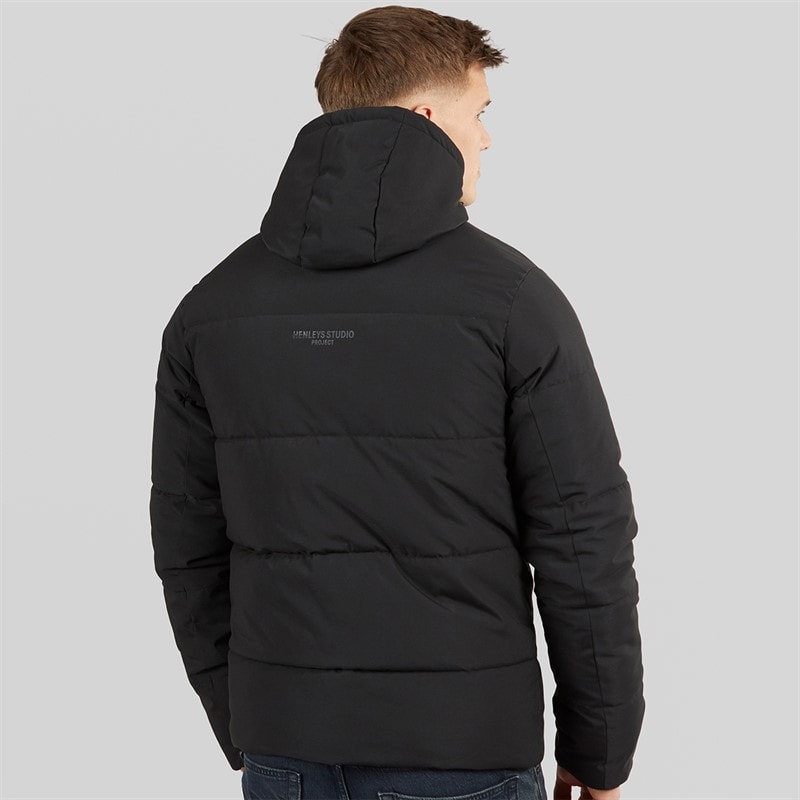 Henleys Mens System Ski Puffer Jacket Black - Image 2