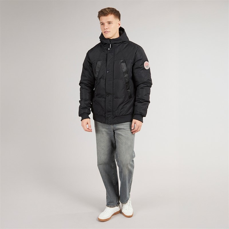 Henleys Mens Traction Bomber Jacket Black - Image 4