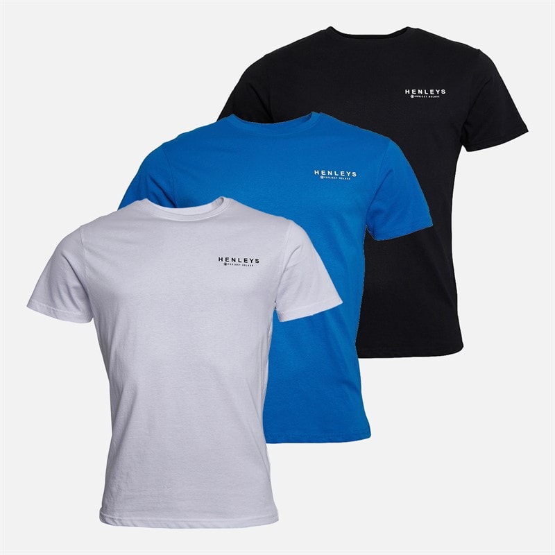 Henleys Mens Henrycore Three Pack T-Shirts Multi - Image 1