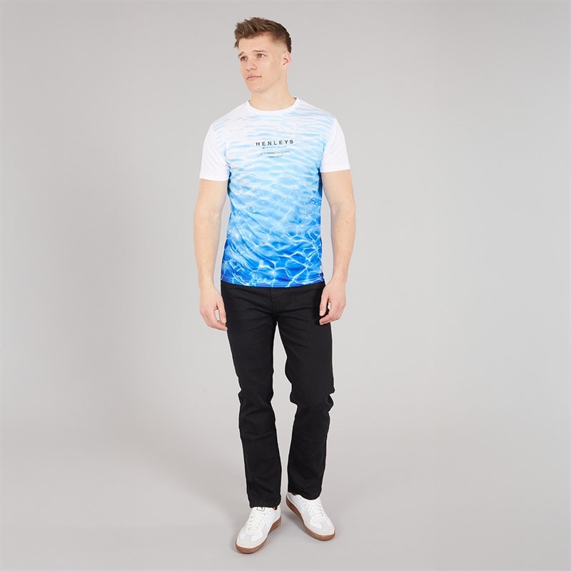 Henleys Mens Henpool T-Shirt Blue - Image 3