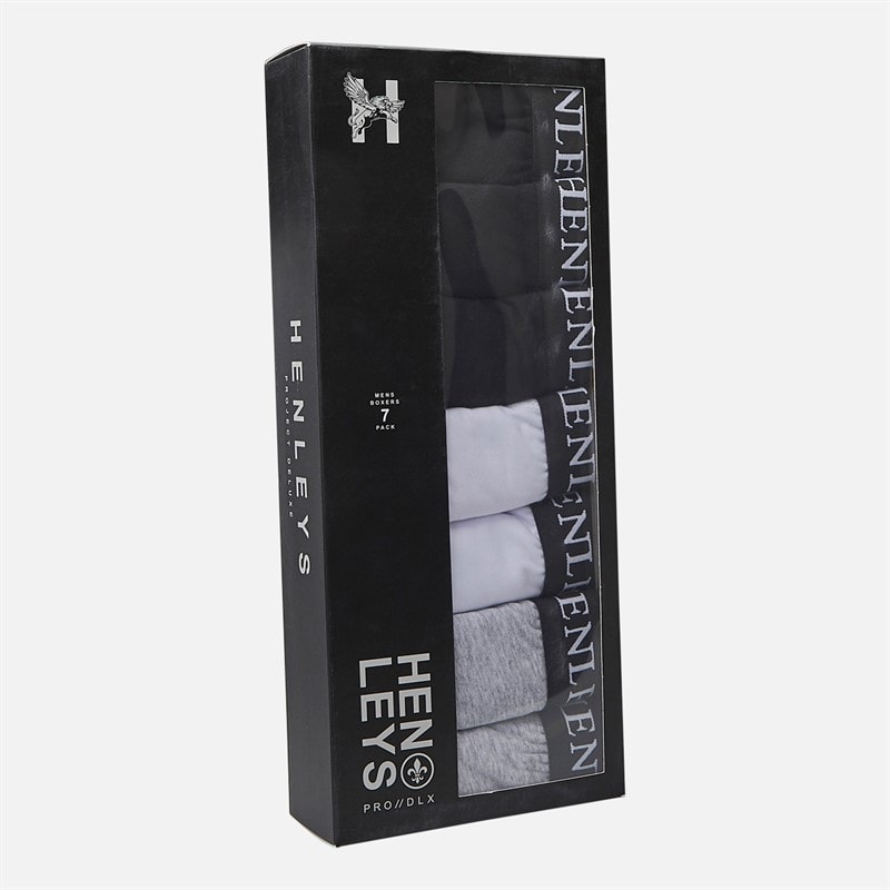 Henleys Mens Century Seven Pack Boxer Shorts Assorted - Image 2
