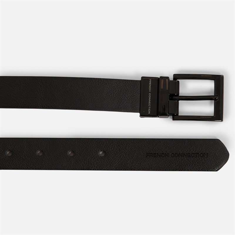 French Connection Mens FC Black Reversible Belt Black/Brown - Image 2