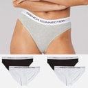 French Connection Womens Five Pack Briefs Black/Grey/White