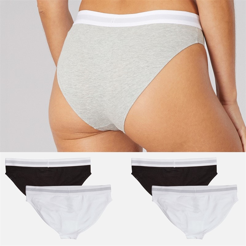 French Connection Womens Five Pack Briefs Black/Grey/White - Image 2