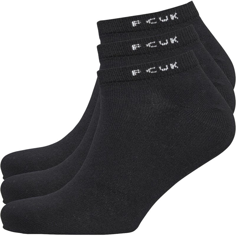 French Connection Mens FCUK Three Pack Trainer Socks Black - Image 1