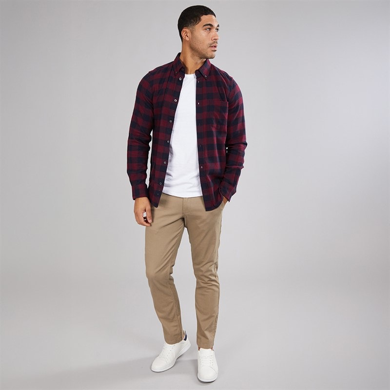 French Connection Mens Large Gingham Flannel Check Long Sleeve Shirt Chateaux/Marine - Image 4