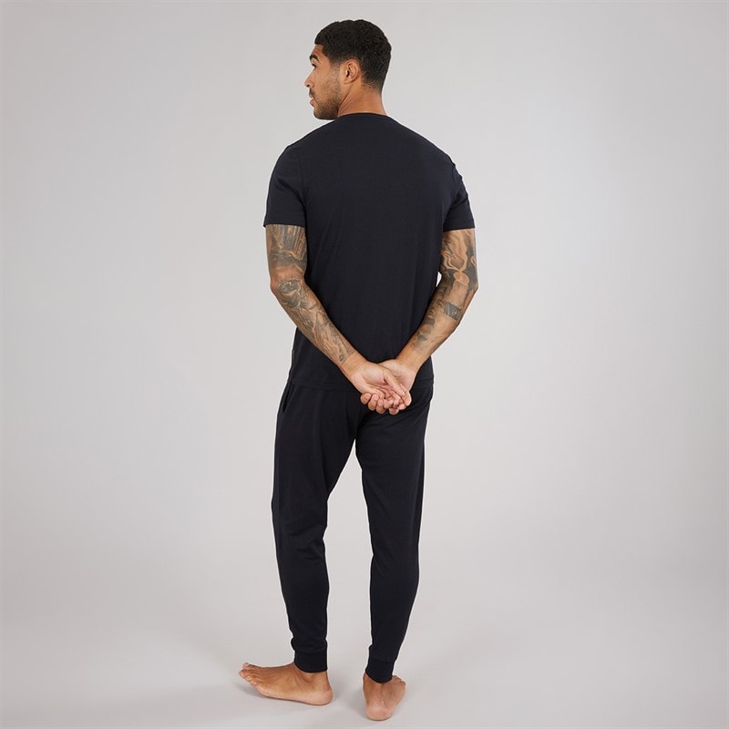 French Connection Mens FC Lounge Joggers And T-Shirt Set Marine - Image 2