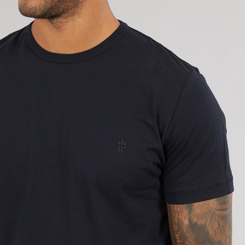 French Connection Mens FC Lounge Joggers And T-Shirt Set Marine - Image 3