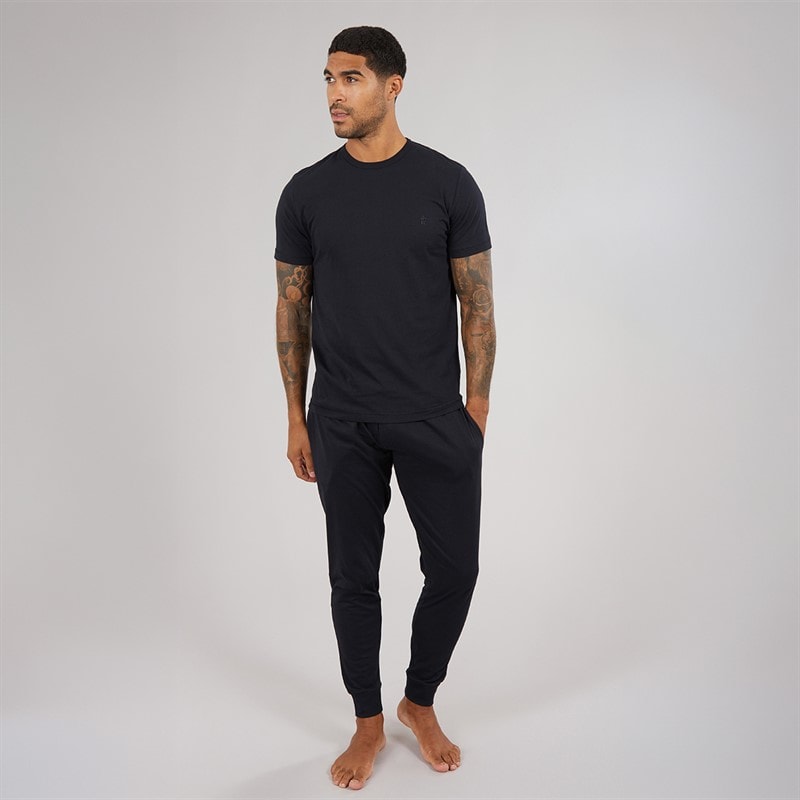 French Connection Mens FC Lounge Joggers And T-Shirt Set Marine - Image 4