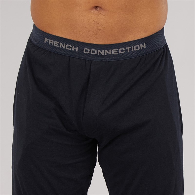 French Connection Mens FC Lounge Joggers And T-Shirt Set Marine - Image 5