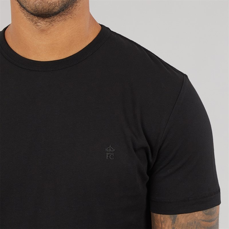 French Connection Mens FC Lounge T-Shirt And Shorts Set Black - Image 3