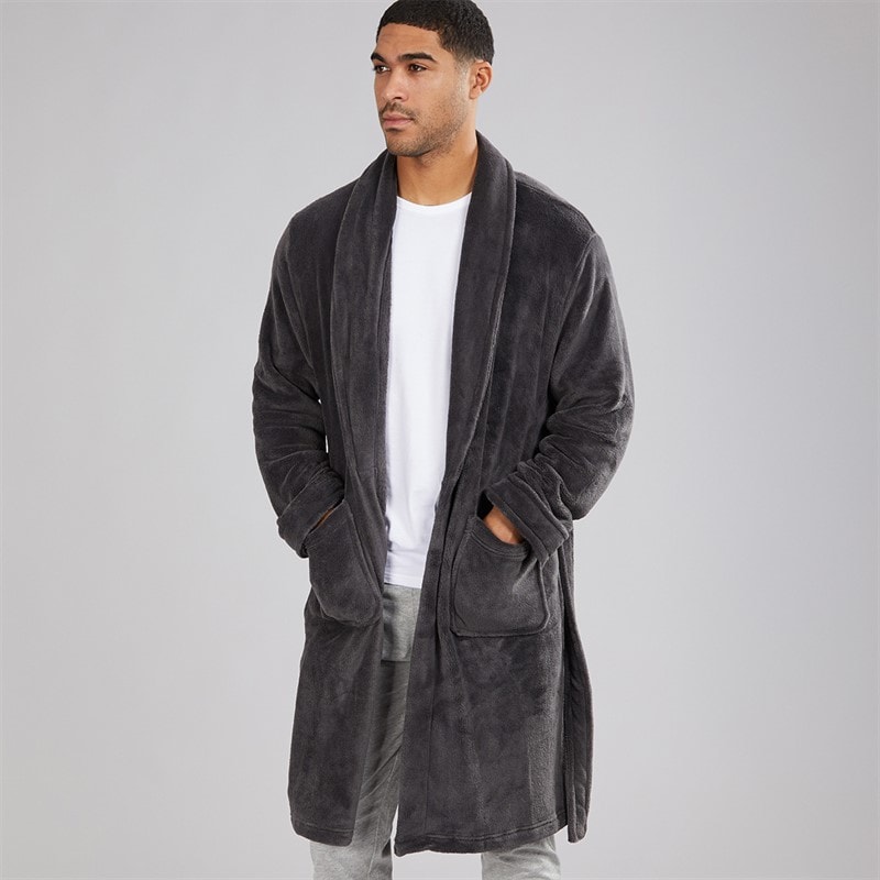 French Connection Mens FC Robe Charcoal Grey - Image 1