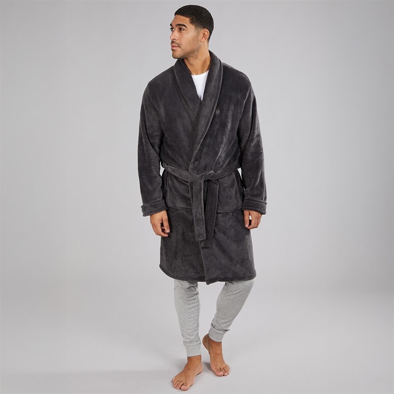 French Connection Mens FC Robe Charcoal Grey - Image 4