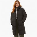 French Connection Womens Long Length Hooded Puffer Coat Black